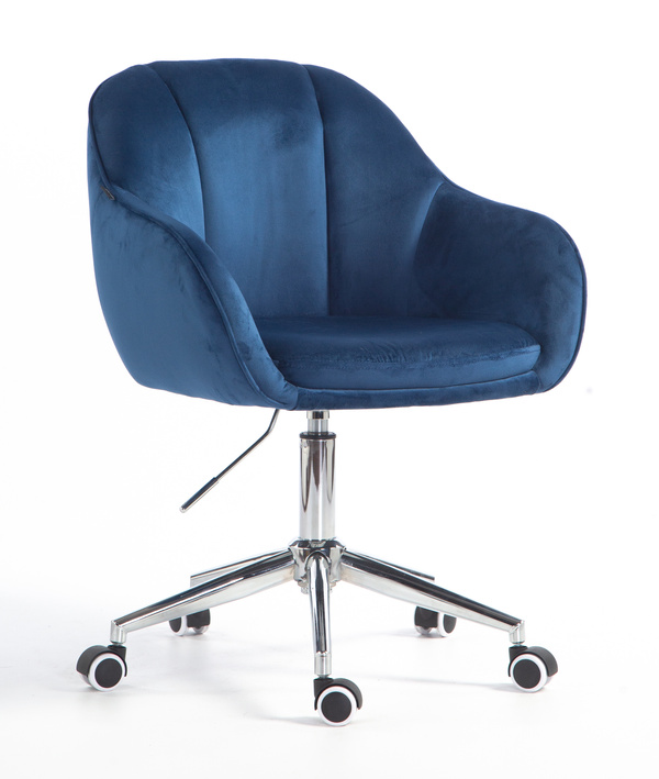 HOKER HR2055K CIEMNE MORZE  WELUR CHROMOWANA PODSTAWA