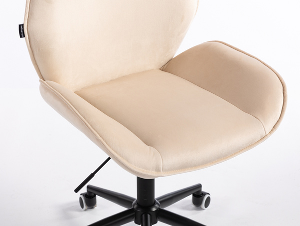 FOTEL HR350K KREMOWY WELUR CZARNA PODSTAWA