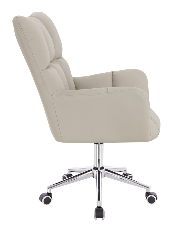 HOKER HR650K ECRU EKOSKÓRA PREMIUM SOFT CHROMOWANA PODSTAWA