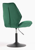 FOTEL HR350N BUTELKOWA ZIELEŃ WELUR CZARNA PODSTAWA