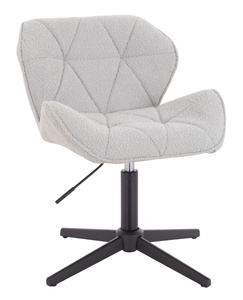 FOTEL HR111CROSS SZARY BARANEK CZARNA PODSTAWA