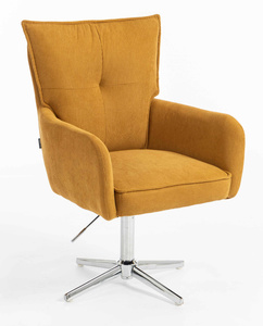 HOKER HR250CROSS ŻÓŁTY CURRY PREMIUM CORD SZTRUKS CHROMOWANA PODSTAWA