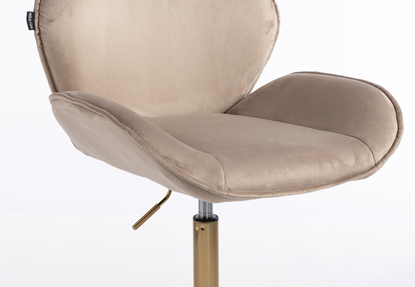 FOTEL HR350CROSS LATTE WELUR ZŁOTA PODSTAWA