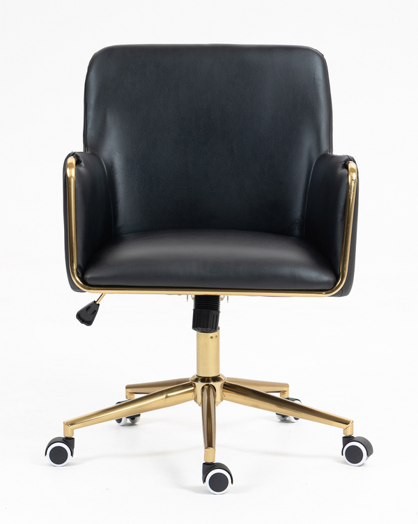 FOTEL HR4318K CZARNY ZŁOTA PODSTAWA