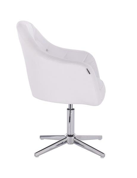 FOTEL HR830 BIAŁA SKÓRA CROSS CHROM