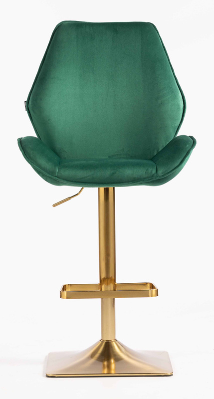 FOTEL HR350KW BUTELKOWA ZIELEŃ WELUR ZŁOTA PODSTAWA