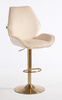 FOTEL HR350W KREMOWY WELUR ZŁOTA PODSTAWA