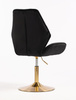 FOTEL HR350N CZARNY WELUR ZŁOTA PODSTAWA
