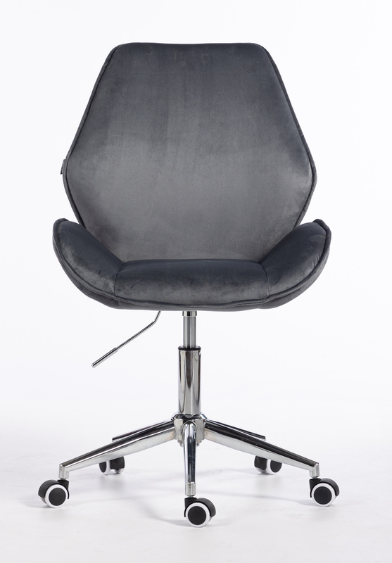 FOTEL HR350K GRAFITOWY WELUR CHROMOWANA PODSTAWA