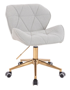 FOTEL HR111K SZARY BARANEK ZŁOTA PODSTAWA