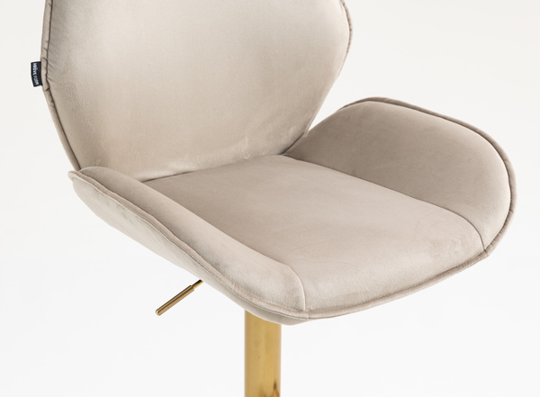 FOTEL HR350KW LATTE WELUR ZŁOTA PODSTAWA