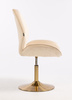 FOTEL HR350N KREMOWY WELUR ZŁOTA PODSTAWA