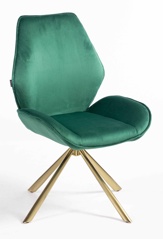 FOTEL HR350 PAJĄK BUTELKOWA ZIELEŃ WELUR ZŁOTA PODSTAWA