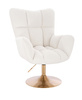 FOTEL HR650N KREMOWY BARANEK ZŁOTA PODSTAWA