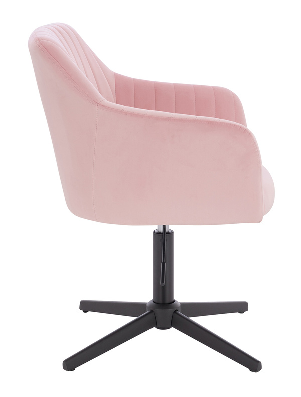 FOTEL HR190CROSS PUDROWY RÓŻ WELUR CZARNA PODSTAWA