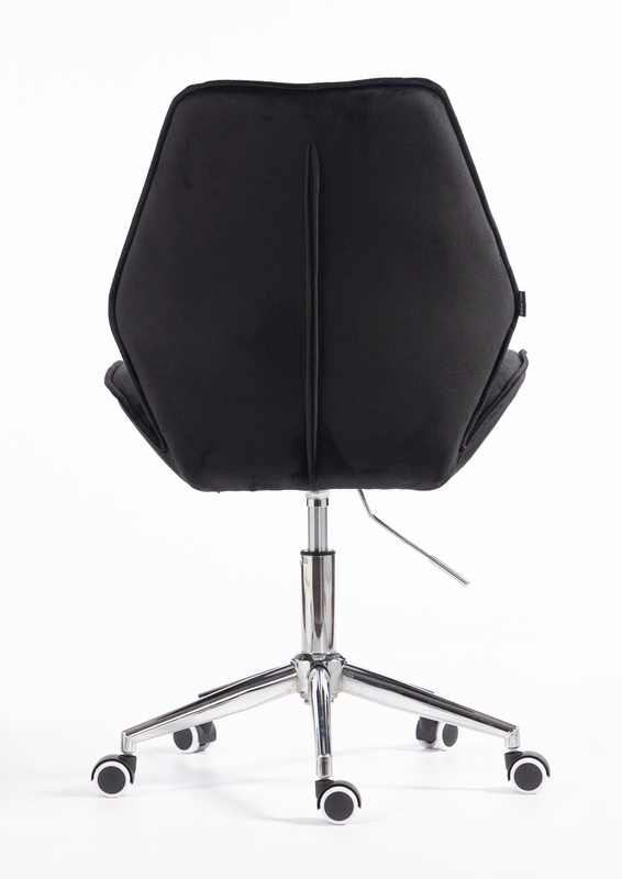 FOTEL HR350K CZARNY WELUR CHROMOWANA PODSTAWA