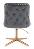FOTEL HR940CROSS GRAFITOWY WELUR ZŁOTA PODSTAWA