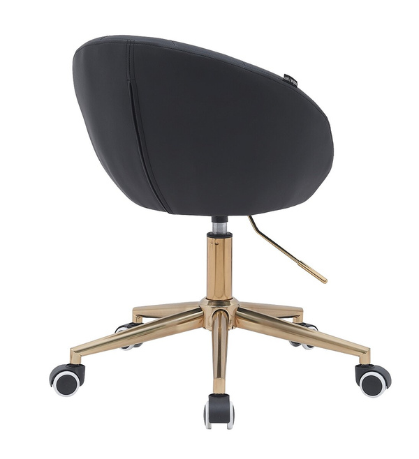 FOTEL HR948K CZARNY EKOSKÓRA ZŁOTA PODSTAWA