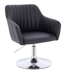 FOTEL HR190N CZARNY CHROMOWANA PODSTAWA