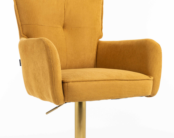 HOKER HR250KW ŻÓŁTY CURRY PREMIUM CORD SZTRUKS ZŁOTA PODSTAWA