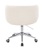 FOTEL HR333K KREMOWY BARANEK CHROMOWANA PODSTAWA