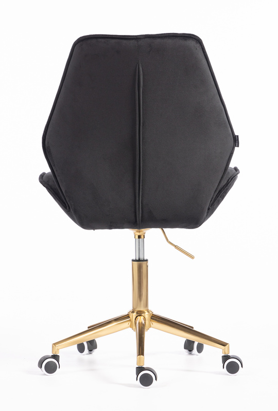 FOTEL HR350K CZARNY WELUR ZŁOTA PODSTAWA