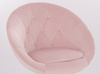 FOTEL HR8516N PUDROWY RÓŻ WELUR CHROMOWANA PODSTAWA