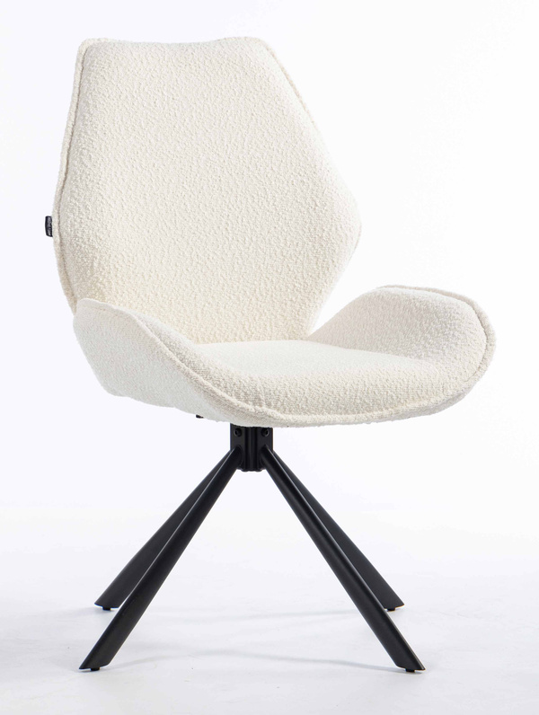 FOTEL HR350 PAJĄK KREMOWY BARANEK CZARNA PODSTAWA