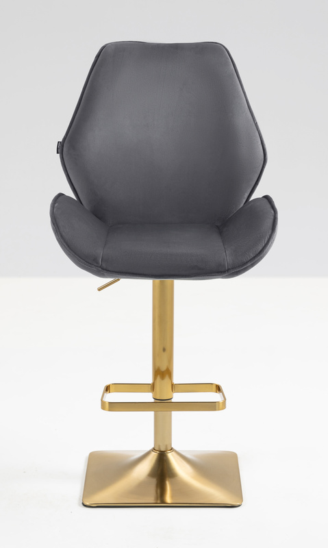 FOTEL HR350KW GRAFITOWY WELUR ZŁOTA PODSTAWA