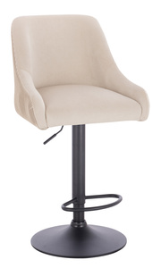 FOTEL HR920W KREMOWY WELUR CZARNA PODSTAWA