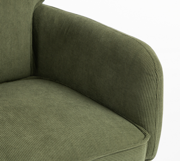 HOKER HR250W ZIELONY SZAŁWIA PREMIUM CORD SZTRUKS CZARNA PODSTAWA