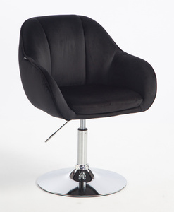 HOKER HR2055N CZARNY WELUR CHROMOWANA PODSTAWA