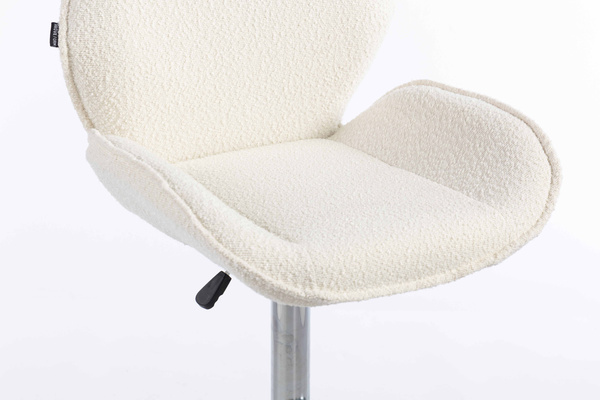 FOTEL HR350W KREMOWY BARANEK CHROMOWANA PODSTAWA