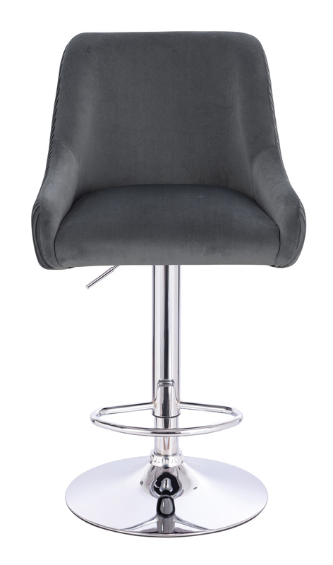 FOTEL HR920W GRAFITOWY WELUR CHROMOWANA PODSTAWA