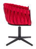 FOTEL HR750CROSS CZERWONY WELUR CZARNA PODSTAWA