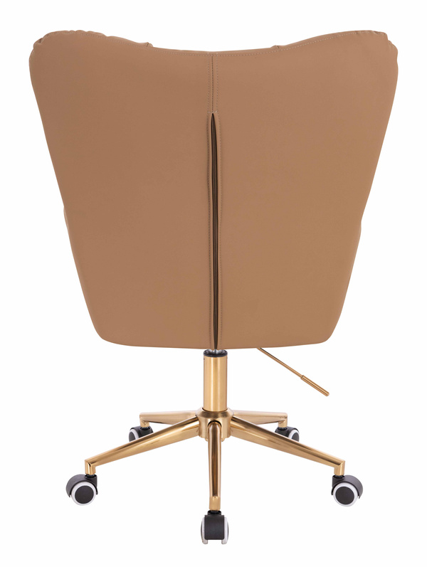 HOKER HR650K KARMELOWY EKOSKÓRA PREMIUM SOFT ZŁOTA PODSTAWA