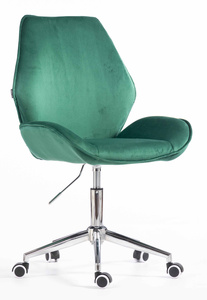 FOTEL HR350K BUTELKOWA ZIELEŃ WELUR CHROMOWANA PODSTAWA