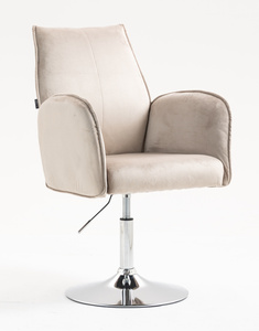 FOTEL HR280N LATTE WELUR CHROMOWANA PODSTAWA