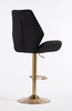 FOTEL HR350W CZARNY WELUR ZŁOTA PODSTAWA