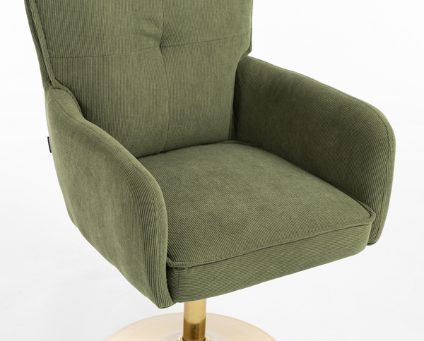 HOKER HR250N ZIELONY SZAŁWIA PREMIUM CORD SZTRUKS ZŁOTA PODSTAWA