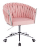 FOTEL HR750K PUDROWY RÓŻ WELUR CHROMOWANA PODSTAWA