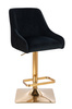 FOTEL HR920KW CZARNY WELUR ZŁOTA PODSTAWA