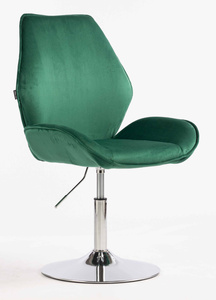 FOTEL HR350N BUTELKOWA ZIELEŃ WELUR CHROMOWANA PODSTAWA