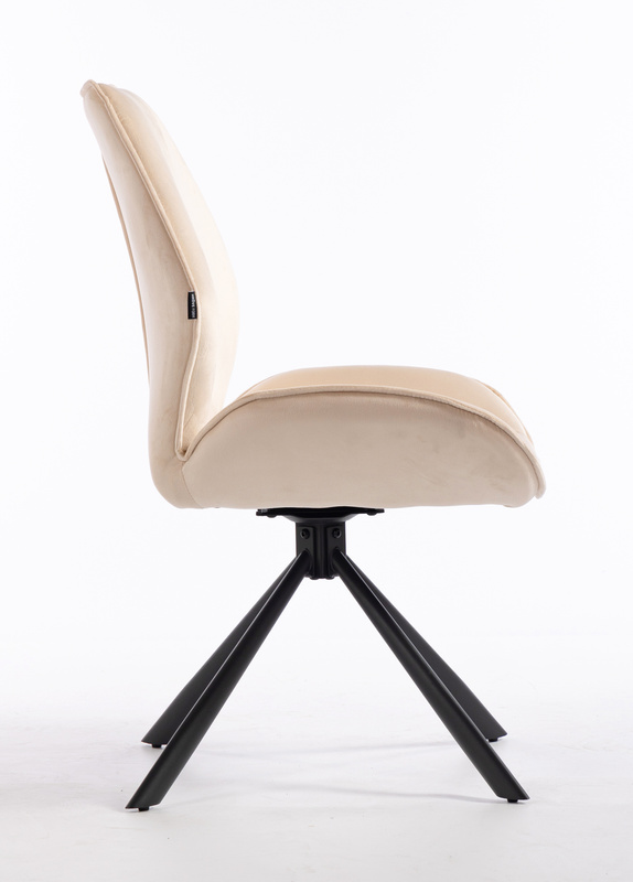 FOTEL HR350 PAJĄK KREMOWY WELUR CZARNA PODSTAWA