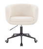 FOTEL HR333K KREMOWY BARANEK CZARNA PODSTAWA