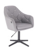 FOTEL HR830 SZARA SKÓRA CROSS CZARNY MAT