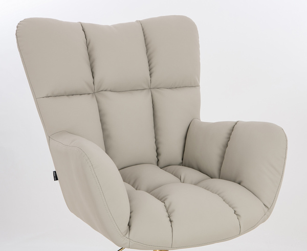 HOKER HR650N ECRU EKOSKÓRA PREMIUM SOFT ZŁOTA PODSTAWA