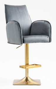 FOTEL HR280KW GRAFITOWY WELUR ZŁOTA PODSTAWA