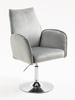 FOTEL HR280N STALOWY WELUR CHROMOWANA PODSTAWA