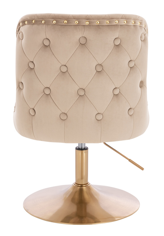 FOTEL HR940N LATTE WELUR ZŁOTA PODSTAWA